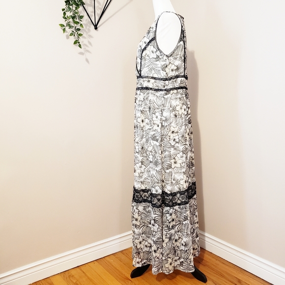 MAX STUDIO | FLOWY CHIFFON FLOWERED MAXI DRESS, 12 - Picture 4 of 13